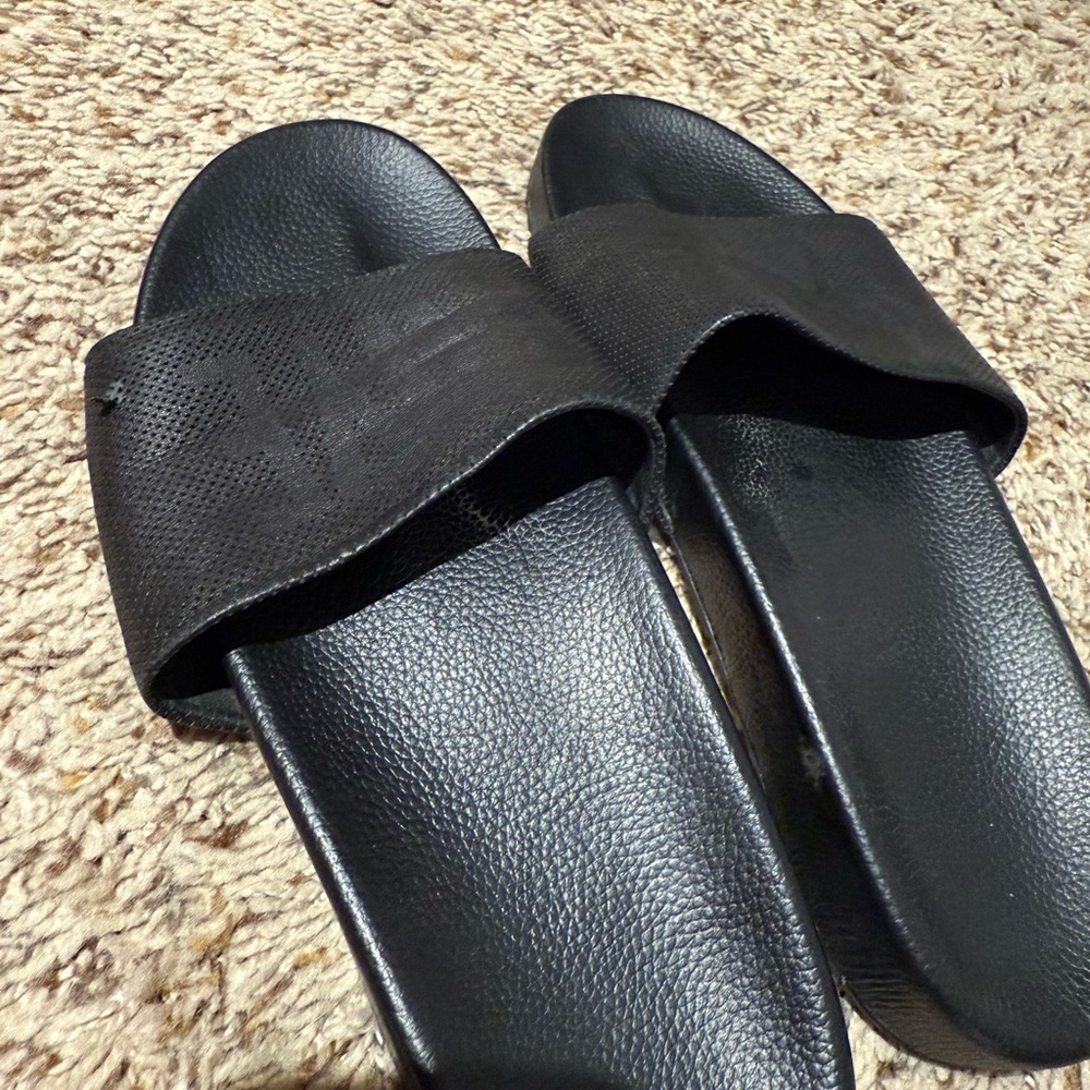 FRYE black leather slide sandals - Picture 5 of 6
